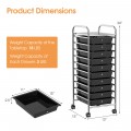 Rolling Storage Cart Organizer with 10 Compartments and 4 Universal Casters - Gallery View 27 of 66